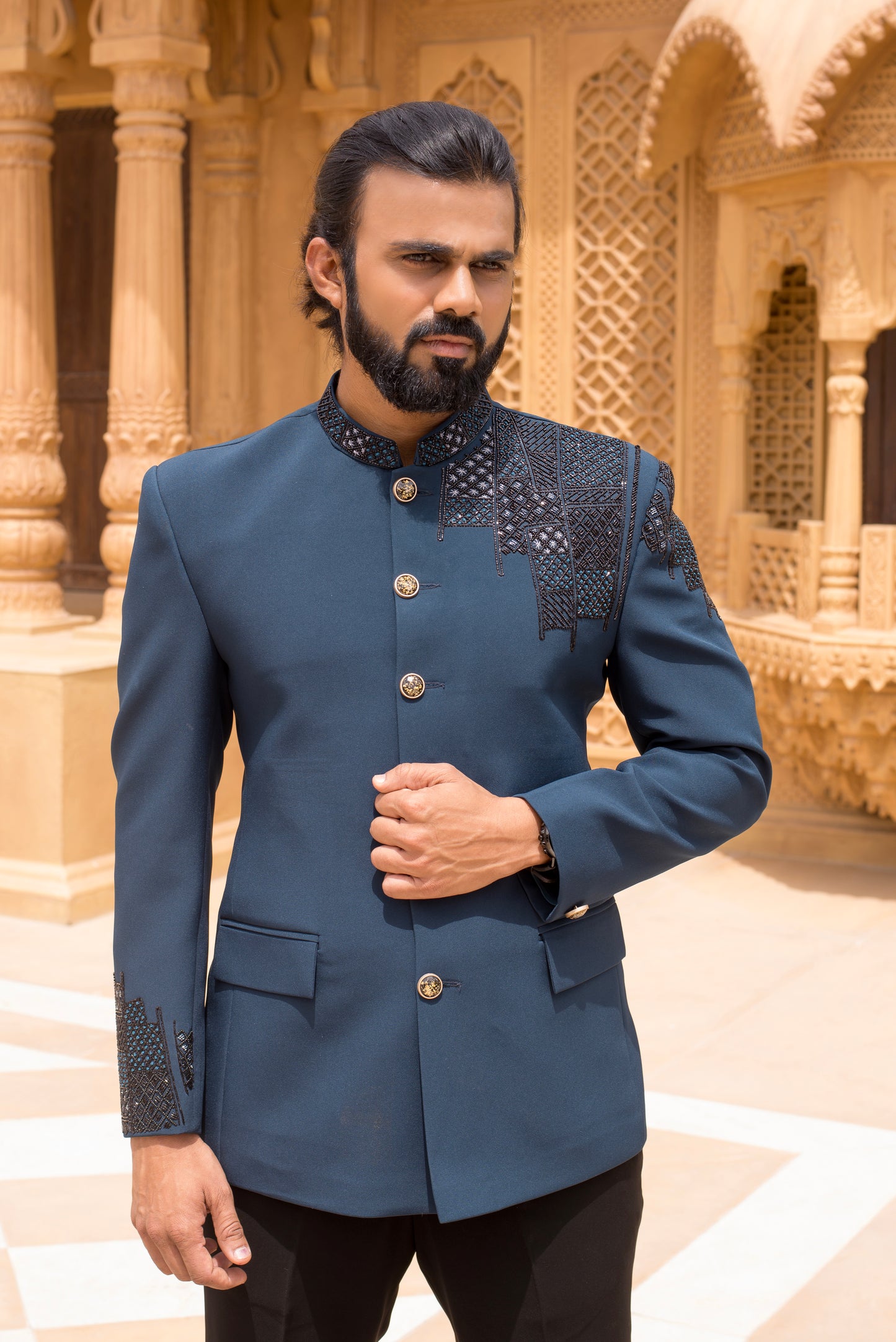 Regal attire for a legendary union